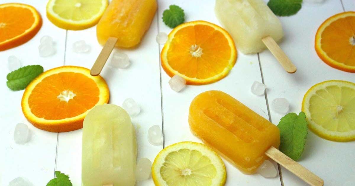 Polos de naranja y de limón polos de hielo sin leche Postres